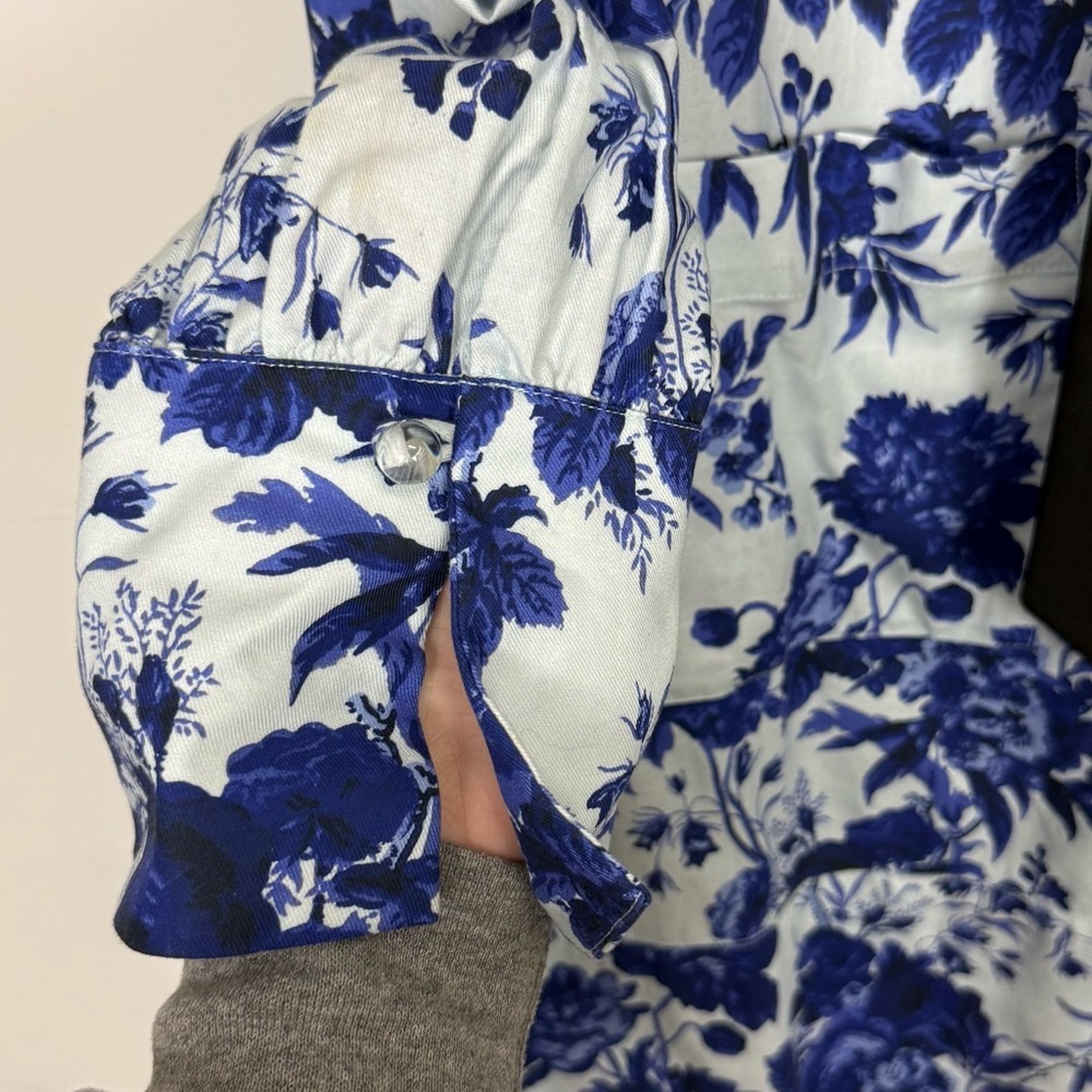 Tuckernuck Bella Dress Sapphire Bloom Womens XL Blue White Floral Neck Tie - Picture 6 of 16